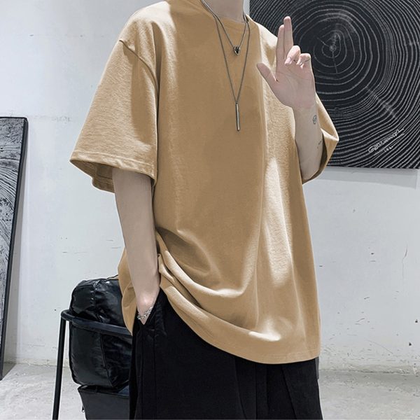 100% Cotton Five Half Sleeve Men's Women Summer T-shirt Loose Short-sleeved Casual Basic Shirt O Neck Solid Color Oversize - Image 4
