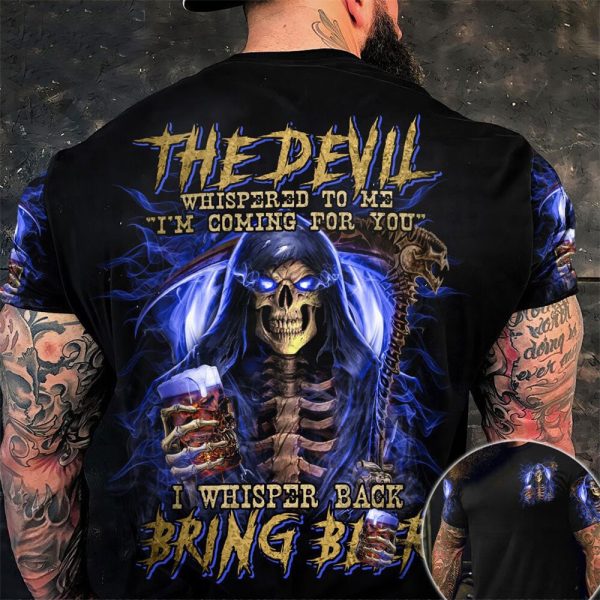 2022 3d Vintage Men Clothing Street Retro Men's T-shirt Hip Hop Casual Oversized T Shirt For Men Back Skull Cool Print T-shirts - Image 2