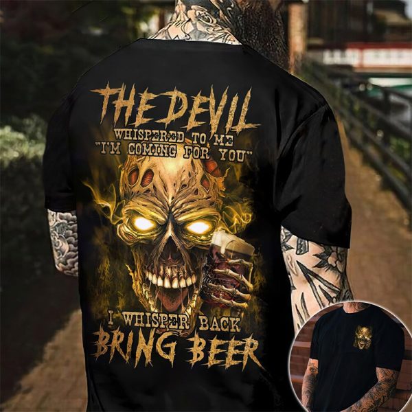 2022 3d Vintage Men Clothing Street Retro Men's T-shirt Hip Hop Casual Oversized T Shirt For Men Back Skull Cool Print T-shirts