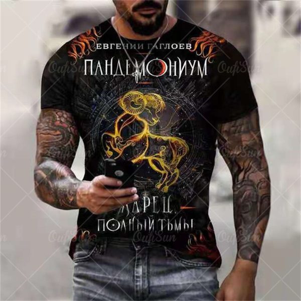 2022 Constellation Men's T-shirt Oversized T Shirt Hip Hop Shirt For Men Streetwear Men's Clothing 3d Print T-shirts O Neck Tee - Image 3