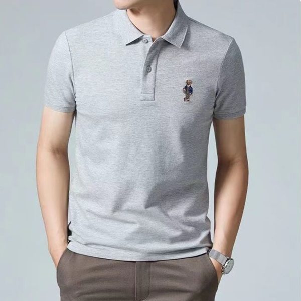 2022 Summer Bear embroidery Polo Shirts High Quality Men's Short-sleeved Lapel polo T-shirt hombre Casual polos para Tee Tops - Image 3