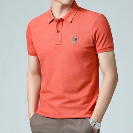2022 Summer Bear embroidery Polo Shirts High Quality Men's Short-sleeved Lapel polo T-shirt hombre Casual polos para Tee Tops