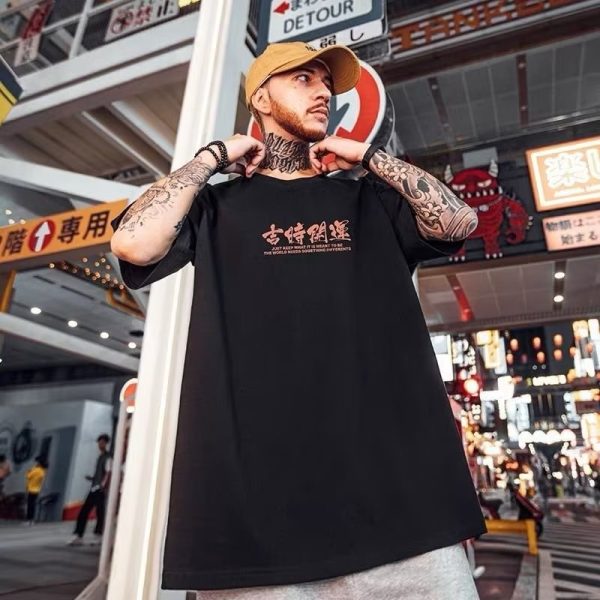 2023 Summer Men Kawaii Lucky Cat Printed T Shirt Homme Short Sleeve Hip Hop Streetwear T-Shirts Japanese Fashion Y2K Tee Shirt - Image 2