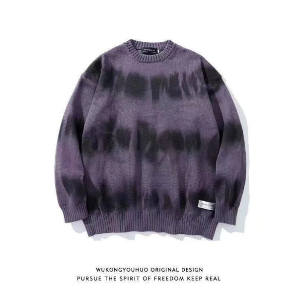 Autumn Hip Hop Harajuku Fashion Striped Sweater Vintage Clothes Pullovers Knitted Sweaters Loose Casual Knit Tops Streetwear - Image 3