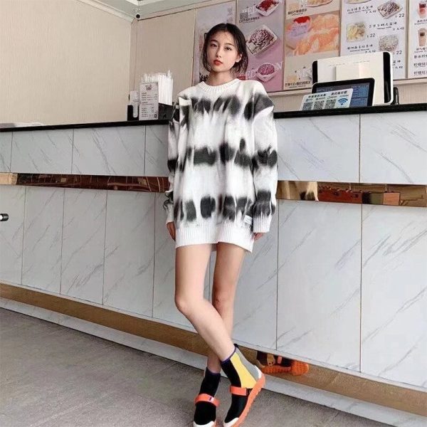 Autumn Hip Hop Harajuku Fashion Striped Sweater Vintage Clothes Pullovers Knitted Sweaters Loose Casual Knit Tops Streetwear - Image 5