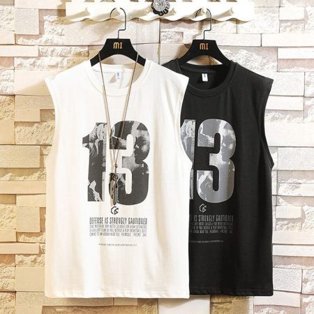 Basketball Vest 13 Print Sleeveless T-Shirts Men Quick-drying Sport Running Tanks Top Male Fitness Jogging Outer Wear Clothing