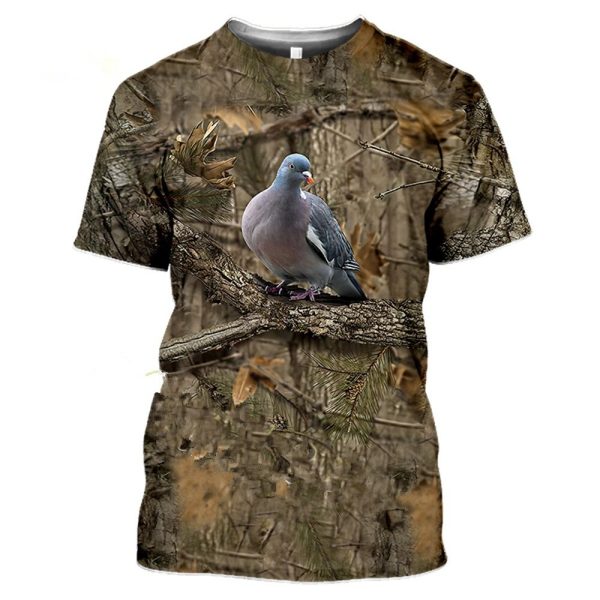 Camouflage hunting animals wild boar 3D T-shirt summer leisure men's T-shirt fashion street women's pullover short sleeve jacket - Image 3