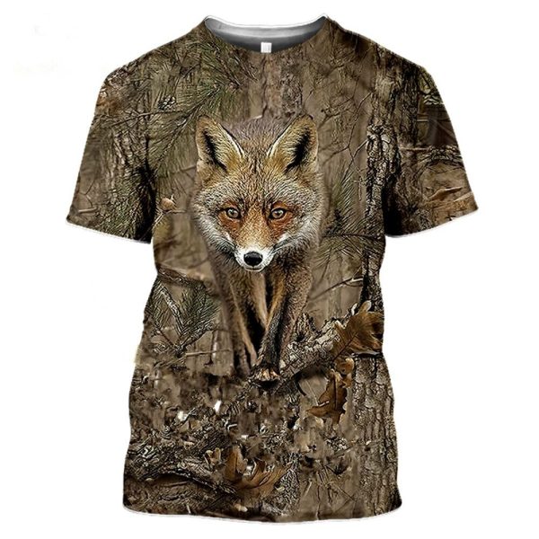Camouflage hunting animals wild boar 3D T-shirt summer leisure men's T-shirt fashion street women's pullover short sleeve jacket - Image 4