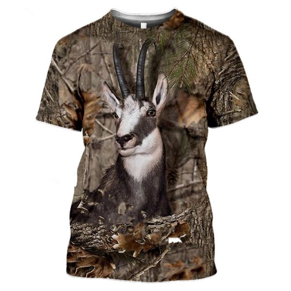 Camouflage hunting animals wild boar 3D T-shirt summer leisure men's T-shirt fashion street women's pullover short sleeve jacket - Image 5
