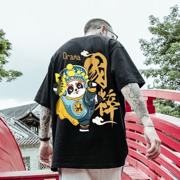 Drama Panda Graphic Printed Men T-Shirts 2023 Summer Y2K Streetwear Short Sleeve T-shirt Mens Casual Oversized Tee Shirt homme - Image 3