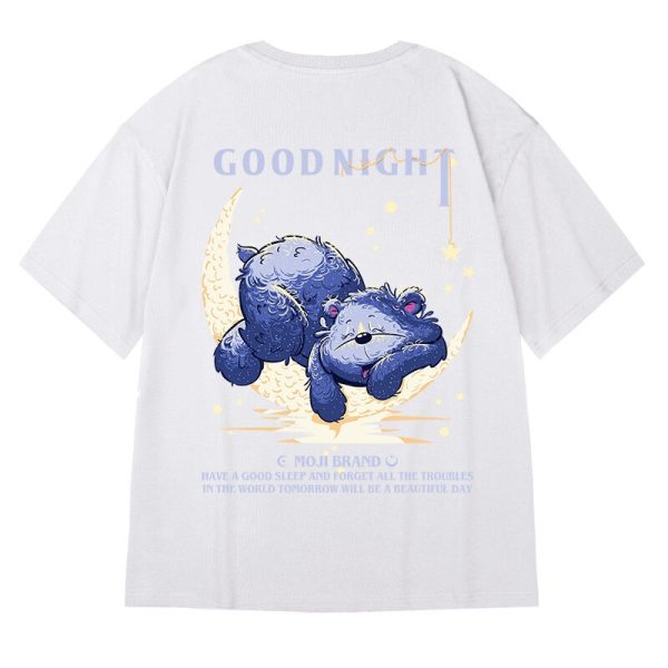 Good Night Bear Print T-Shirts For Men Summer Hip Hop Short Sleeve Tee Shirts Homme Funny Fashion Tshirt Streetwear Y2k Clothes - Image 6