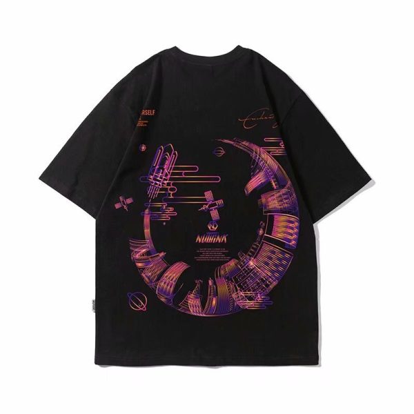 High Street Graffiti T Shirt For Men Hip Hop Fashion Graphic Print Tee Tops 2023 Summer Casual Y2K Streetwear Oversize Tshirt - Image 3