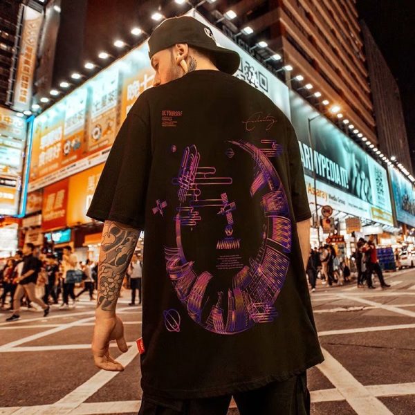 High Street Graffiti T Shirt For Men Hip Hop Fashion Graphic Print Tee Tops 2023 Summer Casual Y2K Streetwear Oversize Tshirt - Image 4