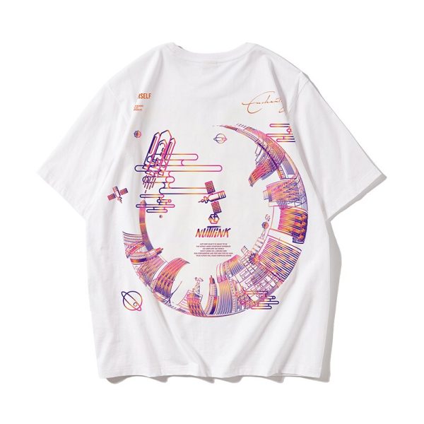 High Street Graffiti T Shirt For Men Hip Hop Fashion Graphic Print Tee Tops 2023 Summer Casual Y2K Streetwear Oversize Tshirt