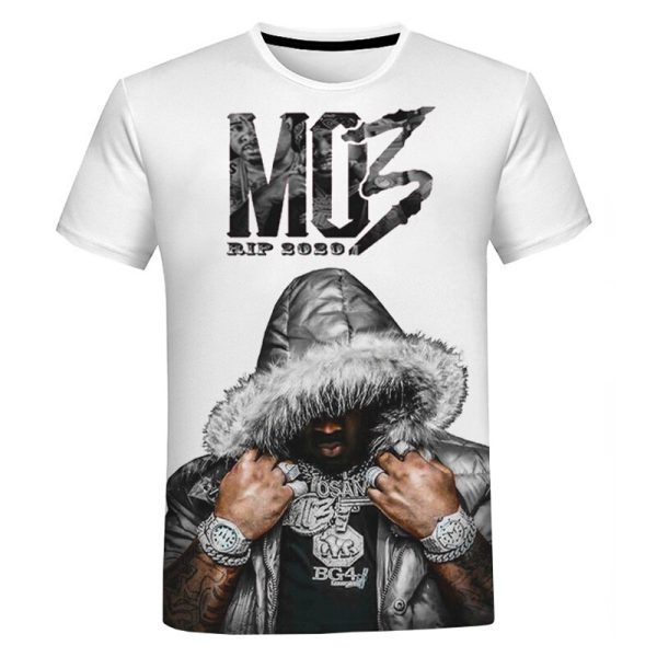 Hip-hop rapper T-shirt men 3D printing Mo3 T-shirt unisex fashion casual short-sleeved summer streetwear oversized T-shirt tops - Image 2
