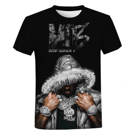 Hip-hop rapper T-shirt men 3D printing Mo3 T-shirt unisex fashion casual short-sleeved summer streetwear oversized T-shirt tops