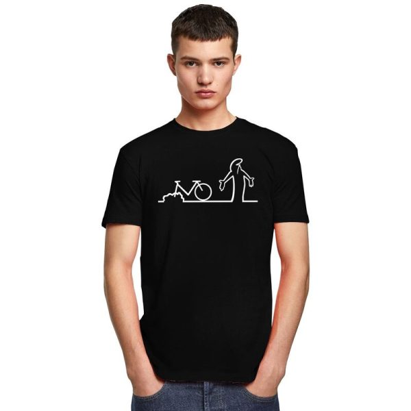 Male Funny La Linea Bike Amazing T Shirts Short Sleeved Cotton Tshirt Unique T-shirt Leisure Animation Comedy Tee Tops Apparel - Image 5