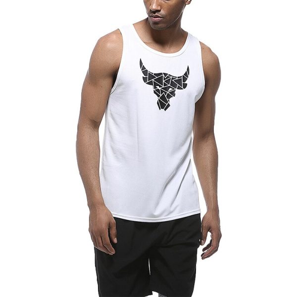 Men's Bull head Print Tank Top gym shirt clothing Breathable Basketball Training Sportswear Outdoor quick-drying Fitness vest - Image 4