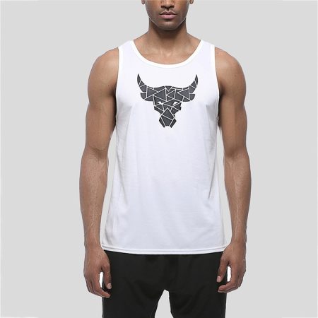 Men's Bull head Print Tank Top gym shirt clothing Breathable Basketball Training Sportswear Outdoor quick-drying Fitness vest