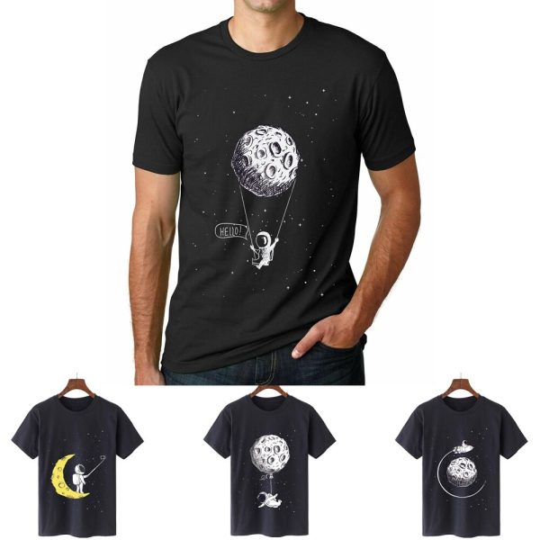 T-shirt Men 2022 New Summer Harajuku Round Neck Short Sleeve Top All-match Astronaut Print Shirts Tee Casual Comfortable Tshirts - Image 4